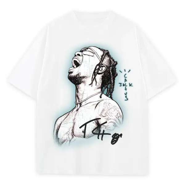 Retro Black x Travis Scott 'Head Held Back' Heavyweight Tee - White