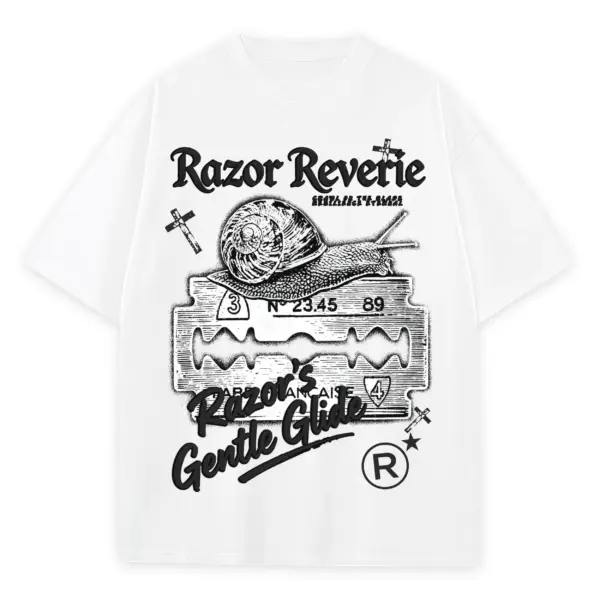 Retro Black x Razor Reverie Heavyweight Tee - White