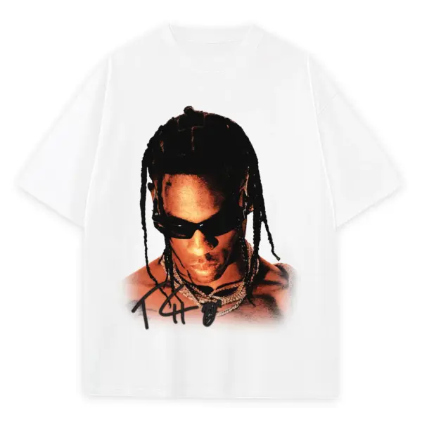 Retro Black x Travis Scott 'Icy Sunglasses' Heavyweight Tee - White