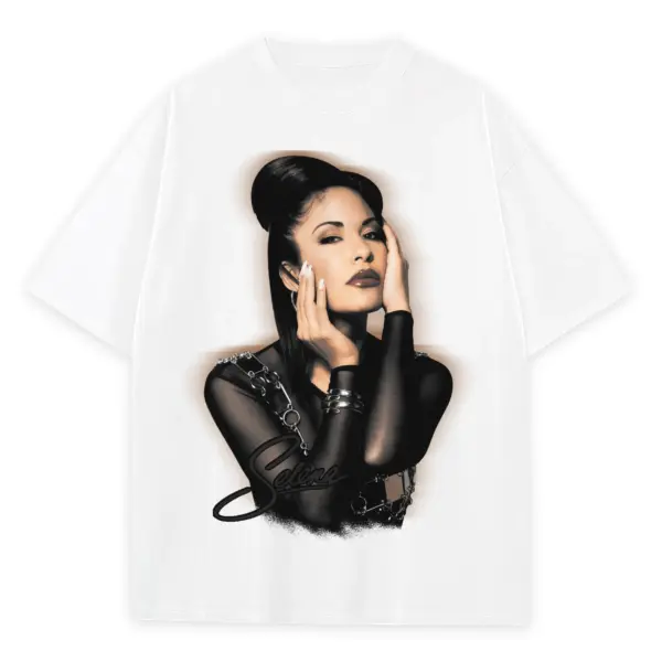 Retro Black x Selena 'Portrait' Heavyweight Tee - White