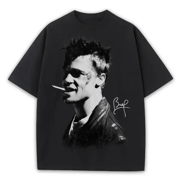 Retro Black x Brad Pitt 'Smoking' Heavyweight Tee - Black