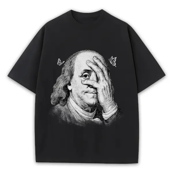 Retro Black x Benjamin Franklin 'Sketch' Heavyweight Tee - Black
