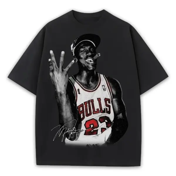 Retro Black x Michael Jordan 'Three Fingers' Heavyweight Tee - Black