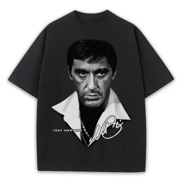 Retro Black x Tony Montana 'Sketch' Heavyweight Tee - Black