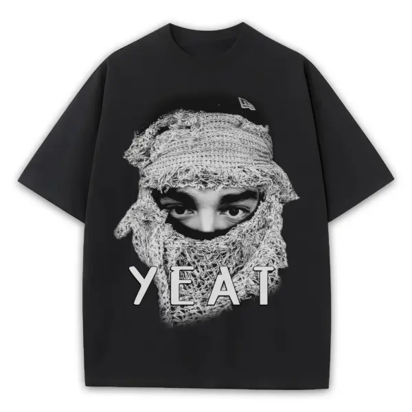 Retro Black x Yeat 'Ski Mask' Heavyweight Tee - Black