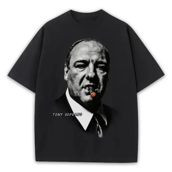 Retro Black x Tony Soprano 'Cigar' Heavyweight Tee - Black