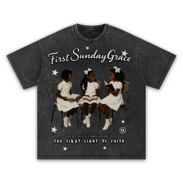Retro Black x First Sunday Grace Vintage Acid Wash Tee
