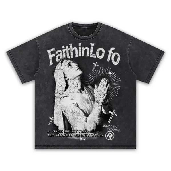 Retro Black x Faith in Lo Fi Vintage Acid Wash Tee