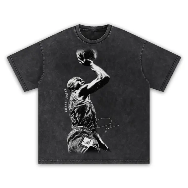 Retro Black x Michael Jordan 'Jump Shot' Vintage Acid Wash Tee