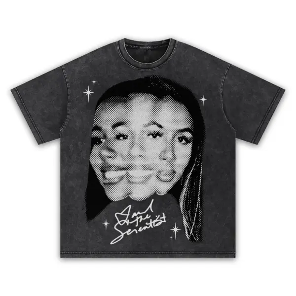 Retro Black x Mariah The Scientist 'Glitch Effect' Vintage Acid Wash Tee