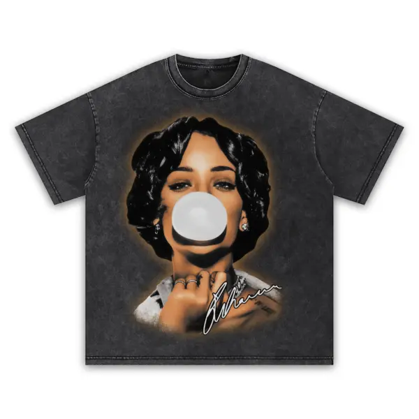 Retro Black x Rihanna 'Bubblegum' Vintage Acid Wash Tee