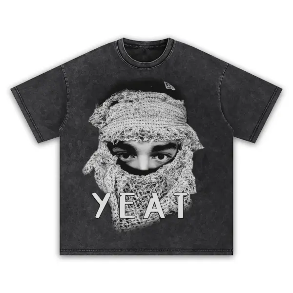 Retro Black x Yeat 'Ski Mask' Vintage Acid Wash Tee