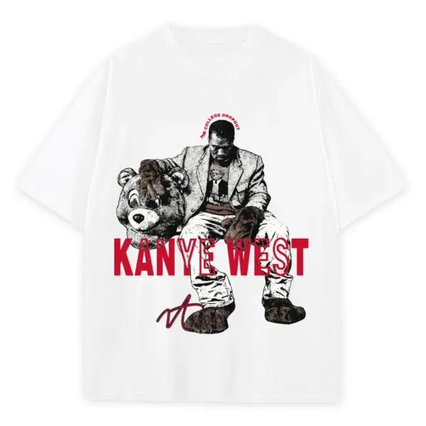 Retro Red x Kanye West 'Riding Bear' Heavyweight Tee - White