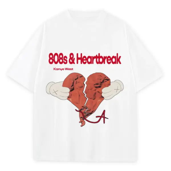 Retro Red x Kanye West '808s Heartbreak' Heavyweight Tee - White