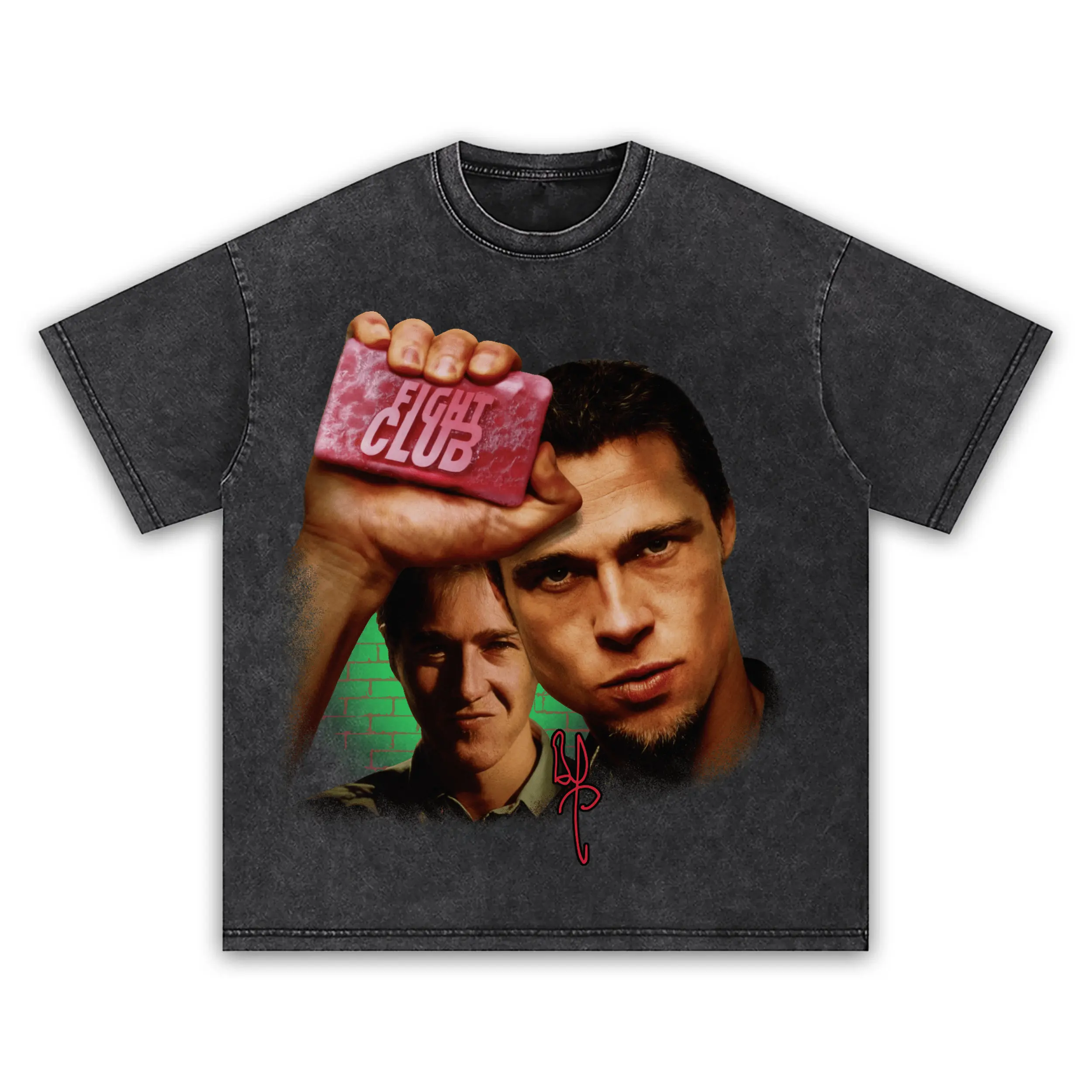 Retro Red x Fight Club 'Soap Bar' Vintage Acid Wash Tee