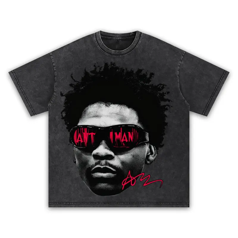 Retro Red x Anthony Edwards 'Ant Man' Vintage Acid Wash Tee