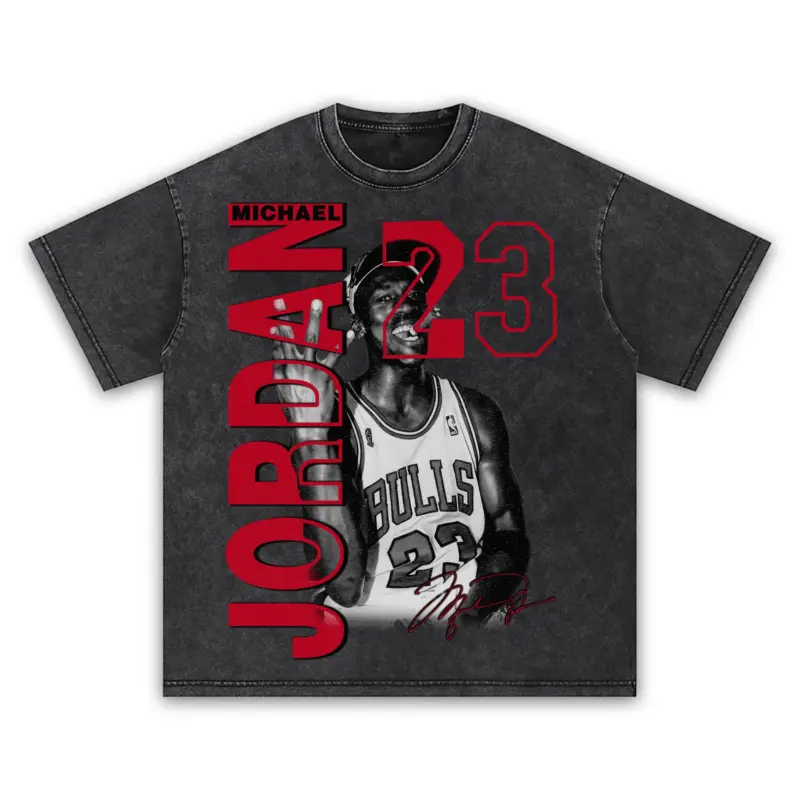 Retro Red x Michael Jordan 'Trophy Cigar' Vintage Acid Wash Tee