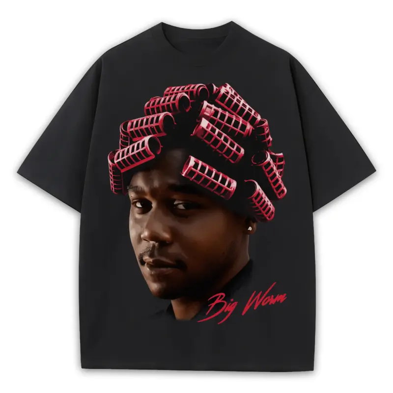Retro Red x Big Worm 'Rollers' Heavyweight Tee - Black