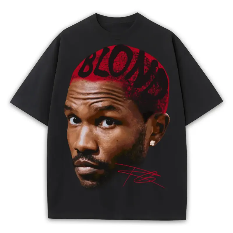 Retro Red x Frank Ocean 'Blond Hair' Heavyweight Tee - Black