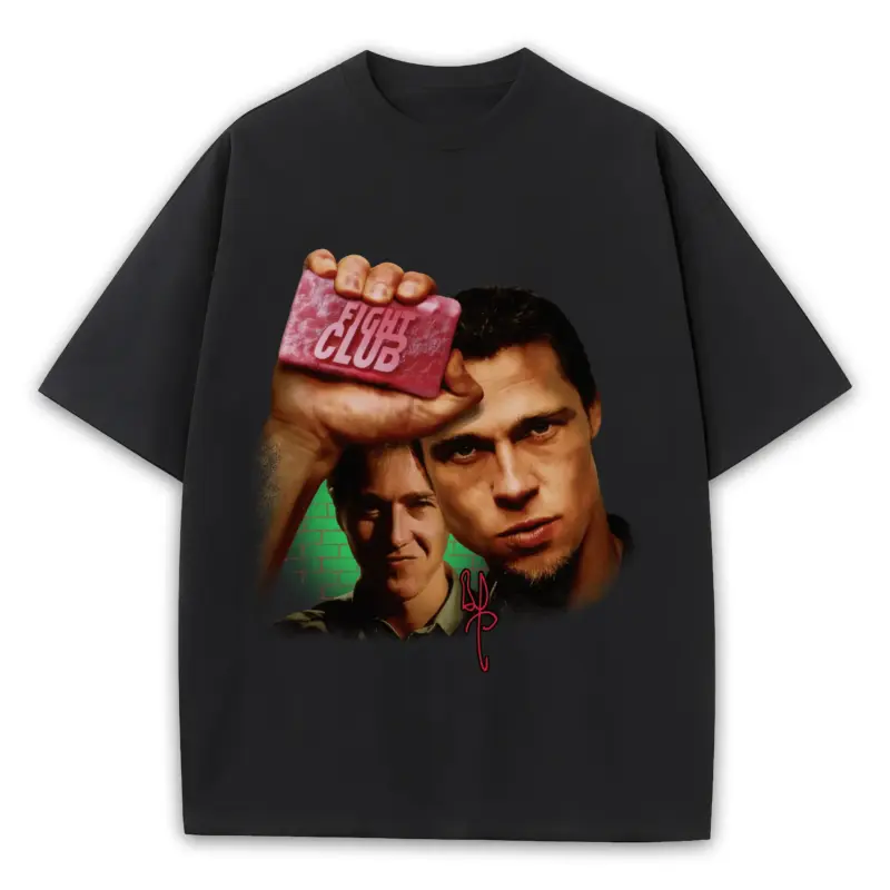 Retro Red x Fight Club 'Soap Bar' Heavyweight Tee - Black