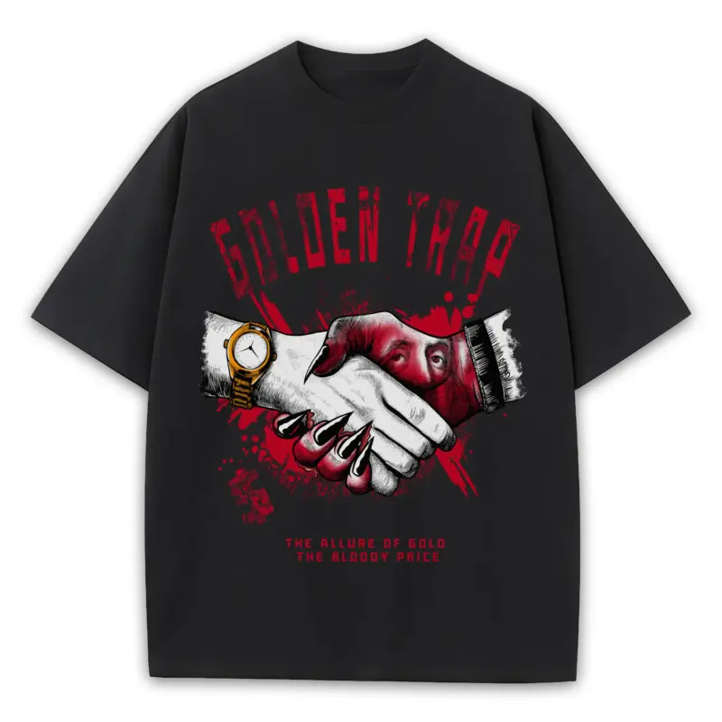 Retro Red x Golden Trap Heavyweight Tee - Black
