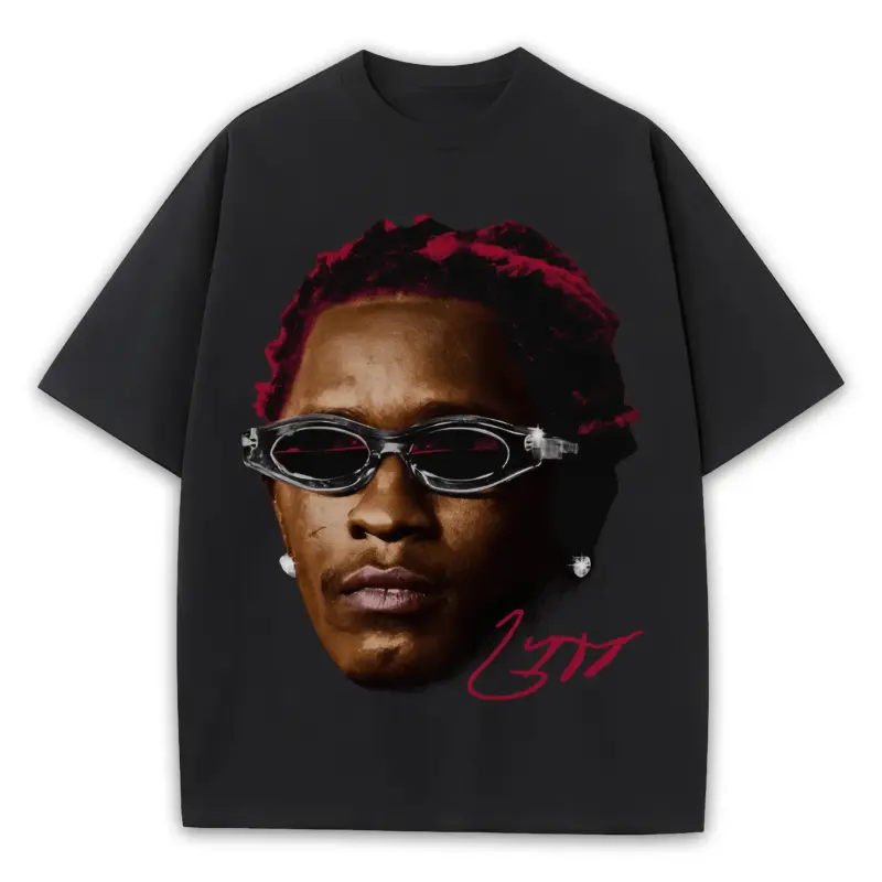 Retro Red x Young Thug 'Spider Shades' Heavyweight Tee - Black