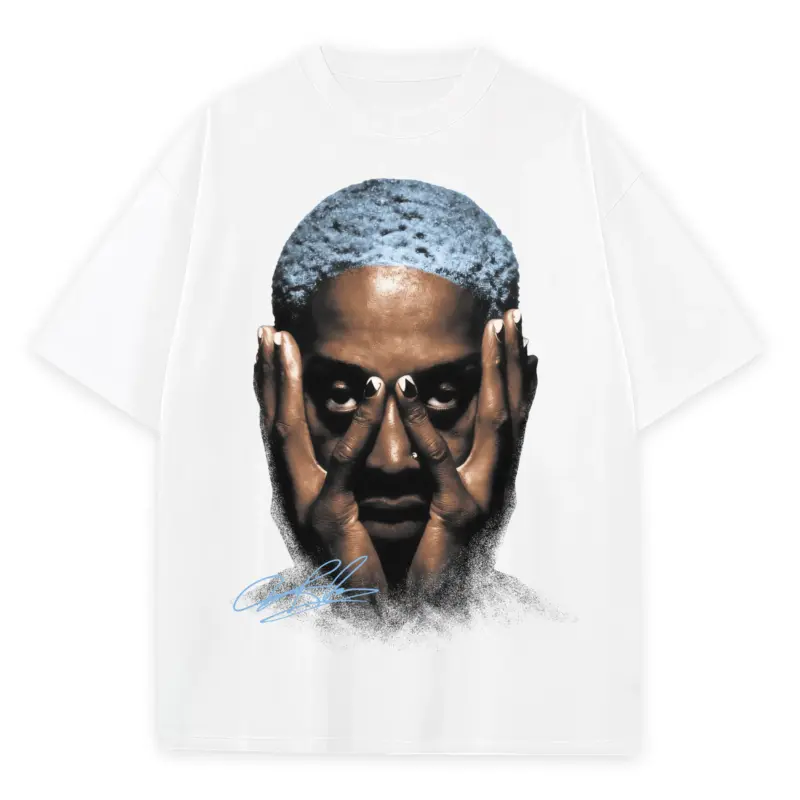 University Blue x Dennis Rodman 'Hands Over Head' Heavyweight Tee - White