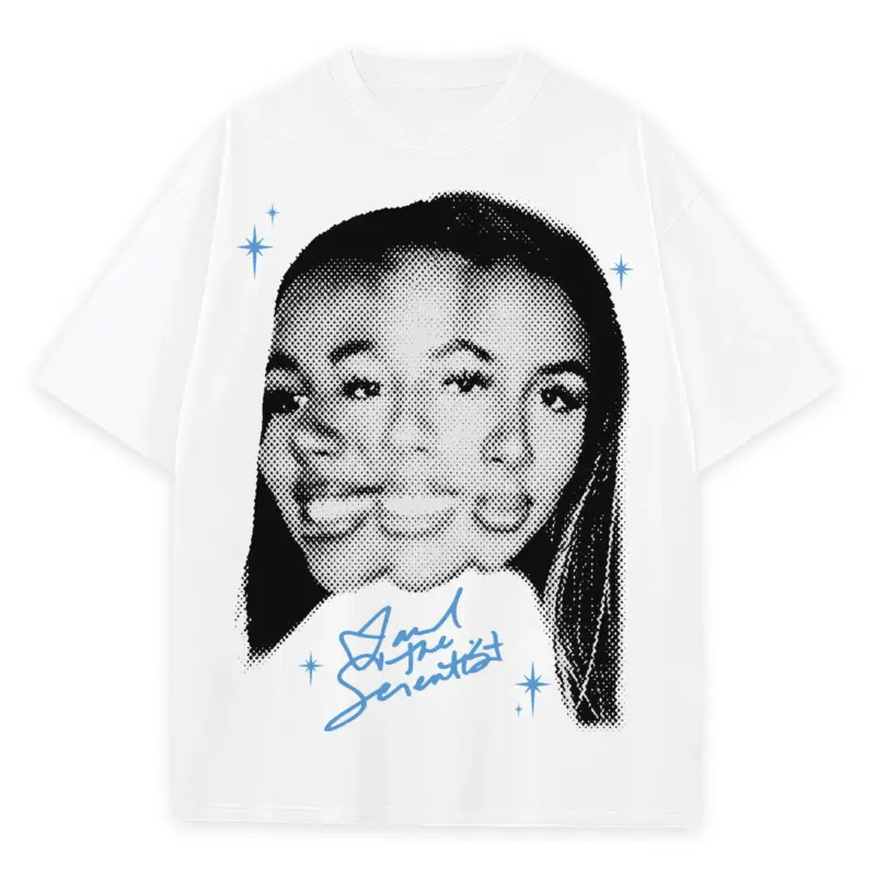 University Blue x Mariah The Scientist 'Glitch Effect' Heavyweight Tee - White