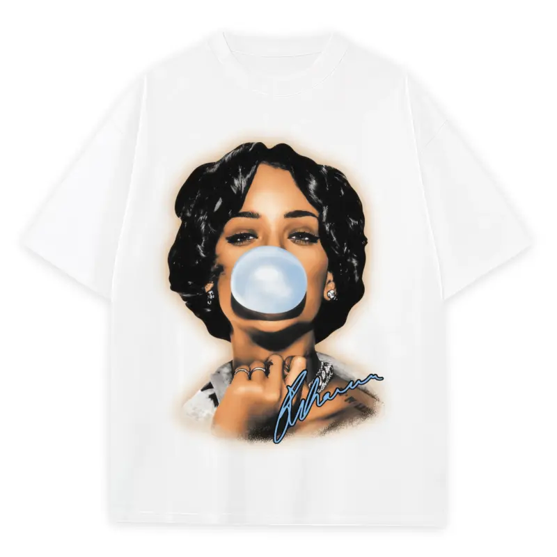 University Blue x Rihanna 'Bubblegum' Heavyweight Tee - White