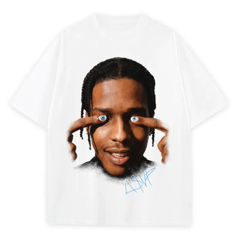 University Blue x Asap Rocky 'Hands Over Eyes' Heavyweight Tee - White