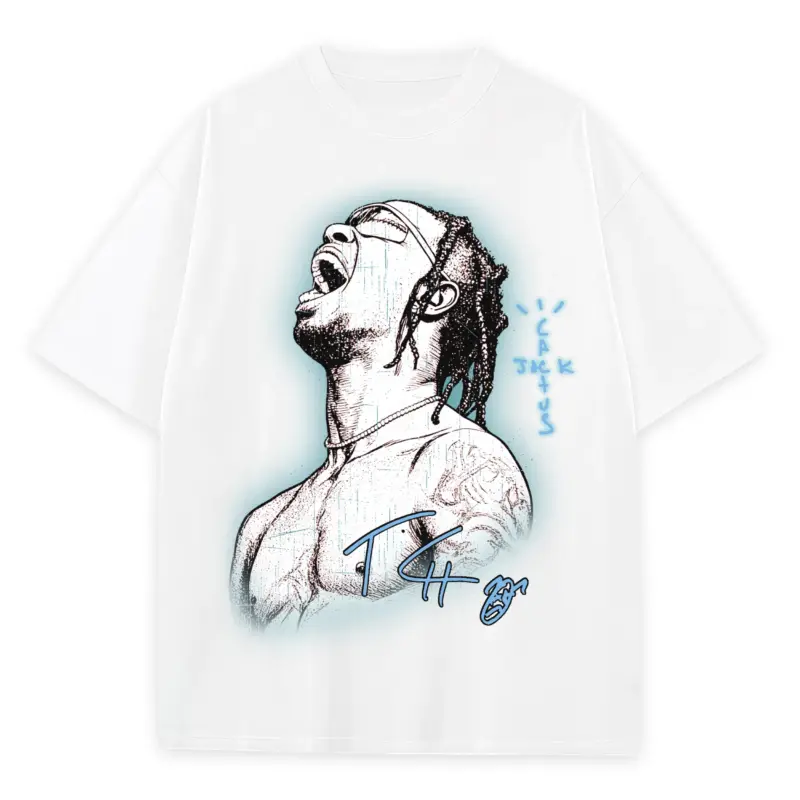 University Blue x Travis Scott 'Head Held Back' Heavyweight Tee - White