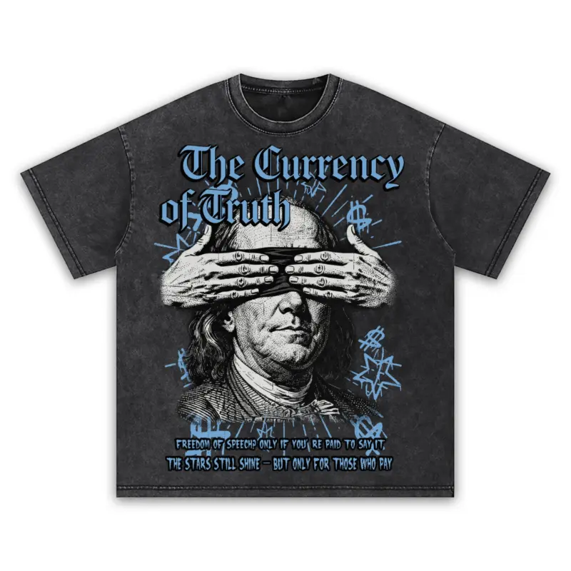 University Blue x The Currency of Truth Vintage Acid Wash Tee