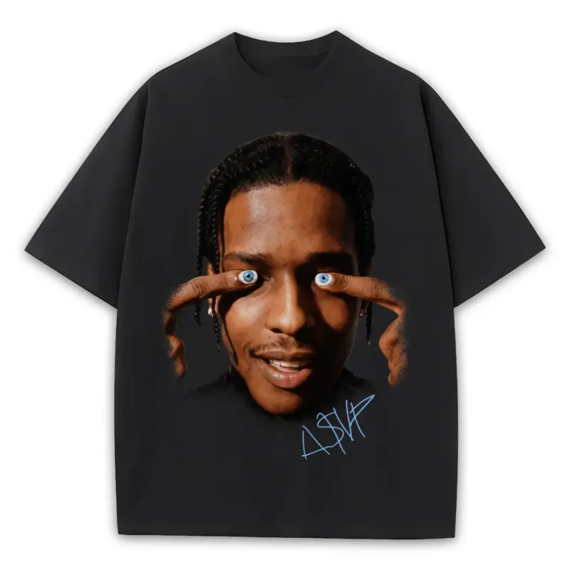 University Blue x Asap Rocky 'Hands Over Eyes' Heavyweight Tee - Black