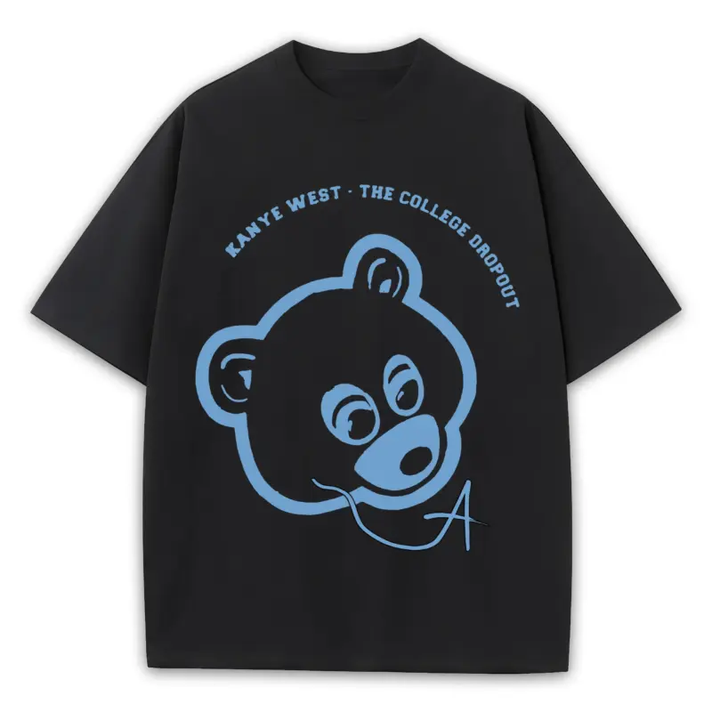 University Blue x Kanye West 'Bear Outline' Heavyweight Tee - Black