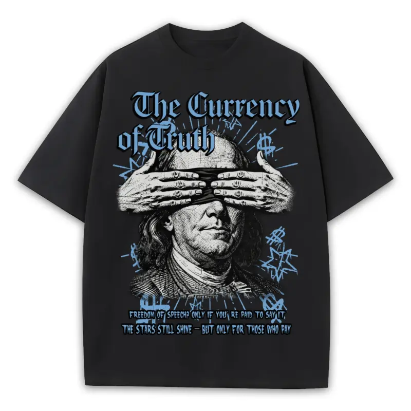 University Blue x The Currency of Truth Heavyweight Tee - Black