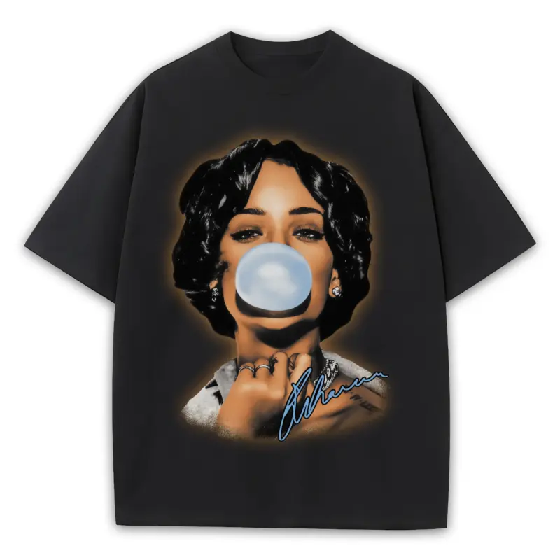 University Blue x Rihanna 'Bubblegum' Heavyweight Tee - Black