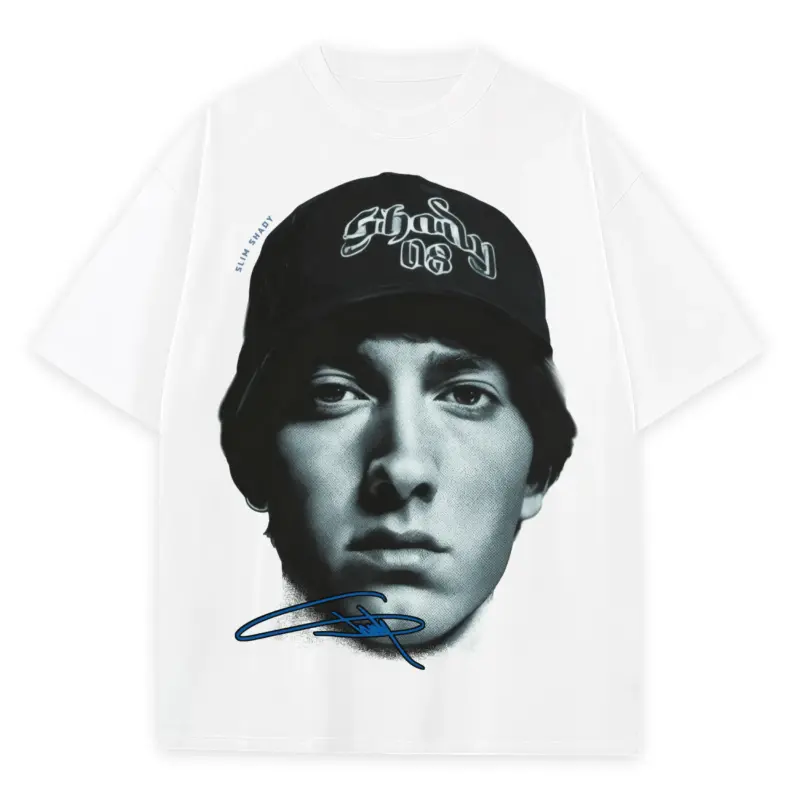 Retro Royal x Eminem 'Portrait' Heavyweight Tee - White