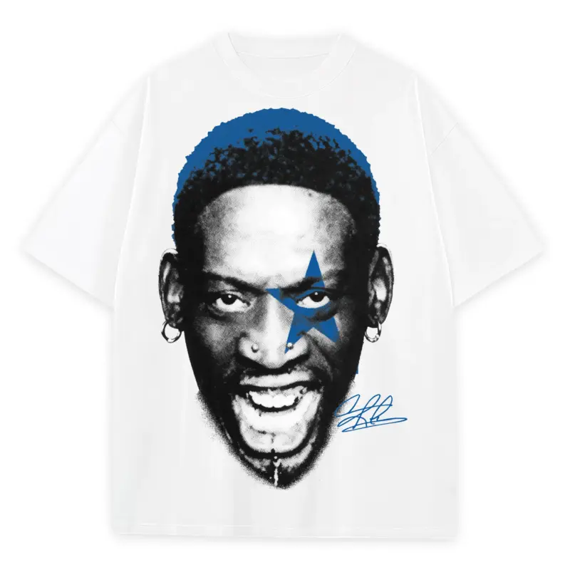 Retro Royal x Dennis Rodman 'Yelling' Heavyweight Tee - White