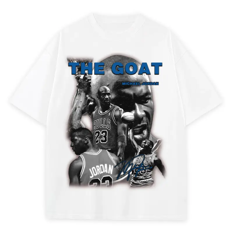 Retro Royal x Michael Jordan The Goat Collage Heavyweight Tee - White