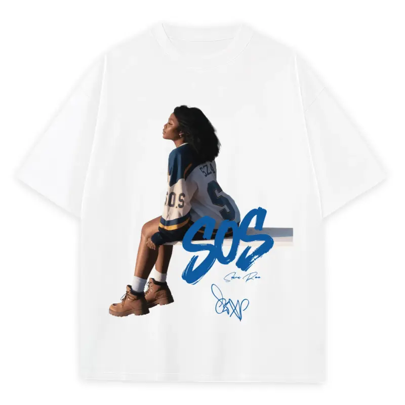 Retro Royal x Sza 'SOS Jersey' Heavyweight Tee - White