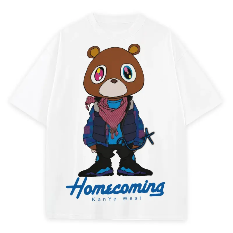 Retro Royal x Kanye West 'Homecoming Bear' Heavyweight Tee - White
