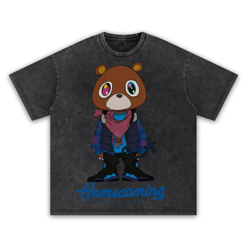 Retro Royal x Kanye West 'Homecoming Bear' Vintage Acid Wash Tee