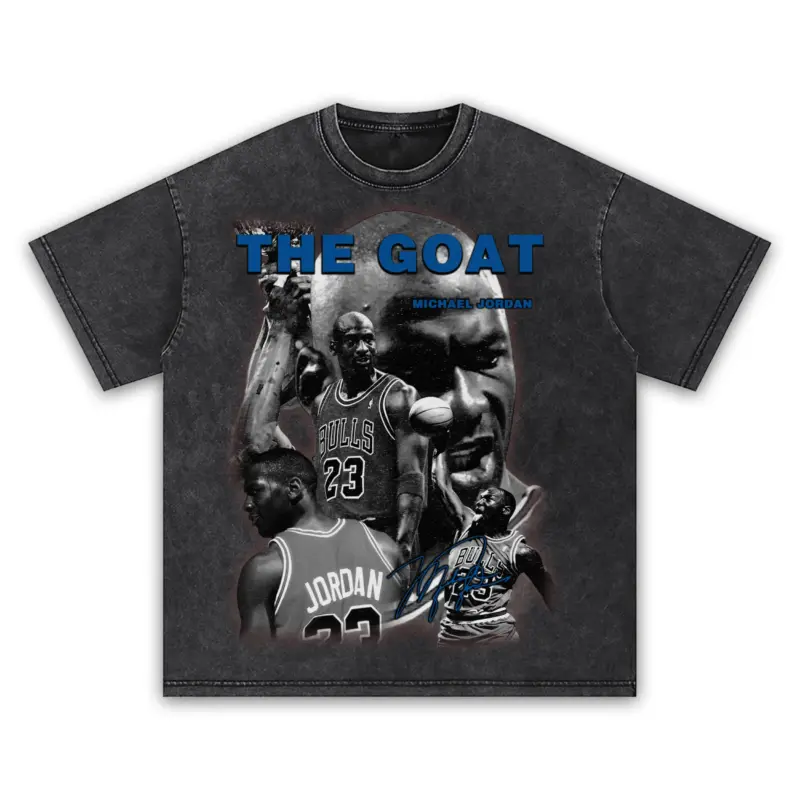 Retro Royal x Michael Jordan The Goat Collage Vintage Acid Wash Tee
