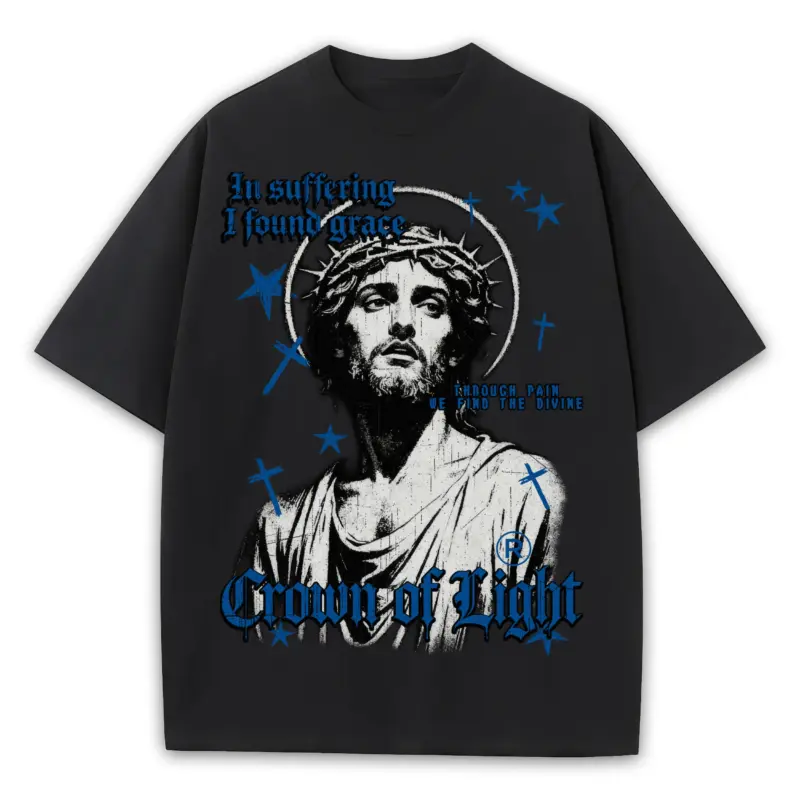 Retro Royal x Crown of Light Heavyweight Tee - Black