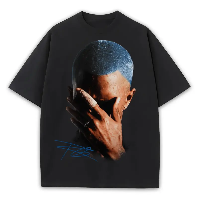 Retro Royal x Frank Ocean 'Hands On Face' Heavyweight Tee - Black