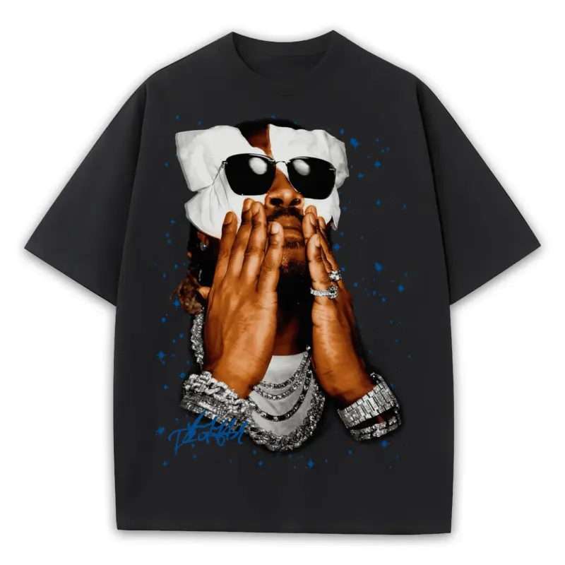 Retro Royal x Future 'Wrapped Face' Heavyweight Tee - Black