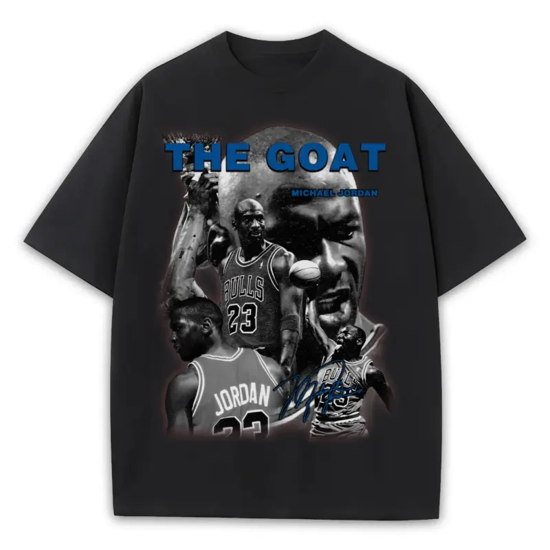 Retro Royal x Michael Jordan The Goat Collage Heavyweight Tee - Black