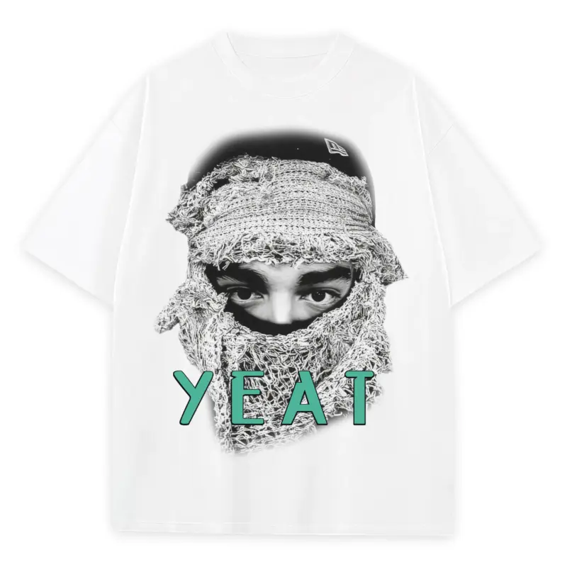 Pine Green x Yeat 'Ski Mask' Heavyweight Tee - White