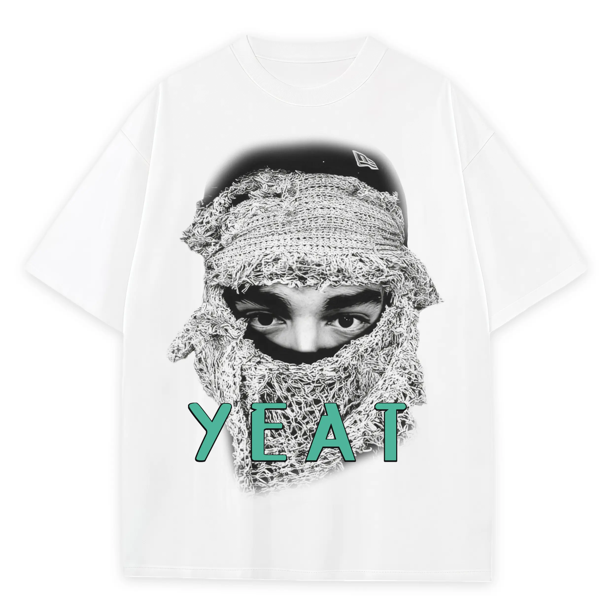 Pine Green x Yeat 'Ski Mask' Heavyweight Tee - White
