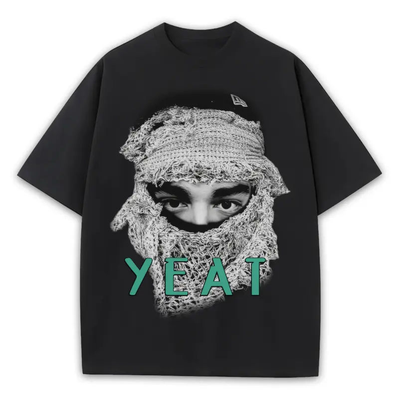 Pine Green x Yeat 'Ski Mask' Heavyweight Tee - Black